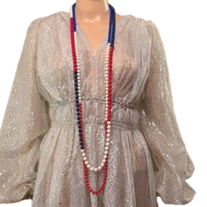 Vintage Red, White, and Blue Beaded Necklaces